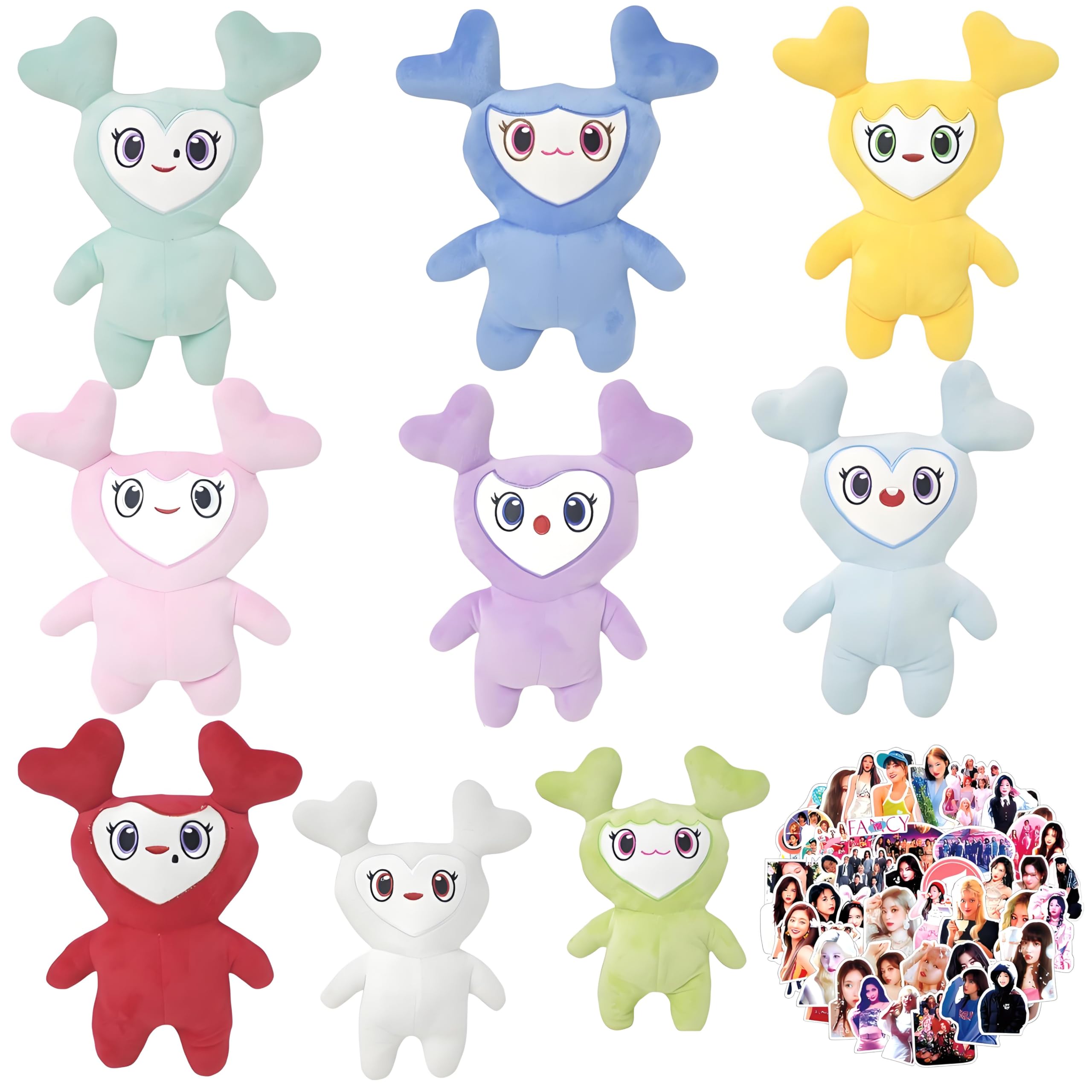 9 Pieces KPOP Korean Twice Momo Plush Doll with 50 Stickers