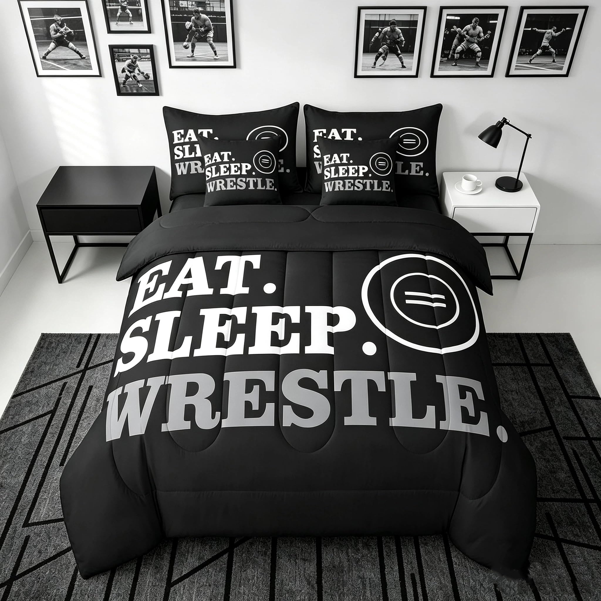 Feelyou Wrestle Bedding Set Queen Size 7 Piece for Kids Women Men