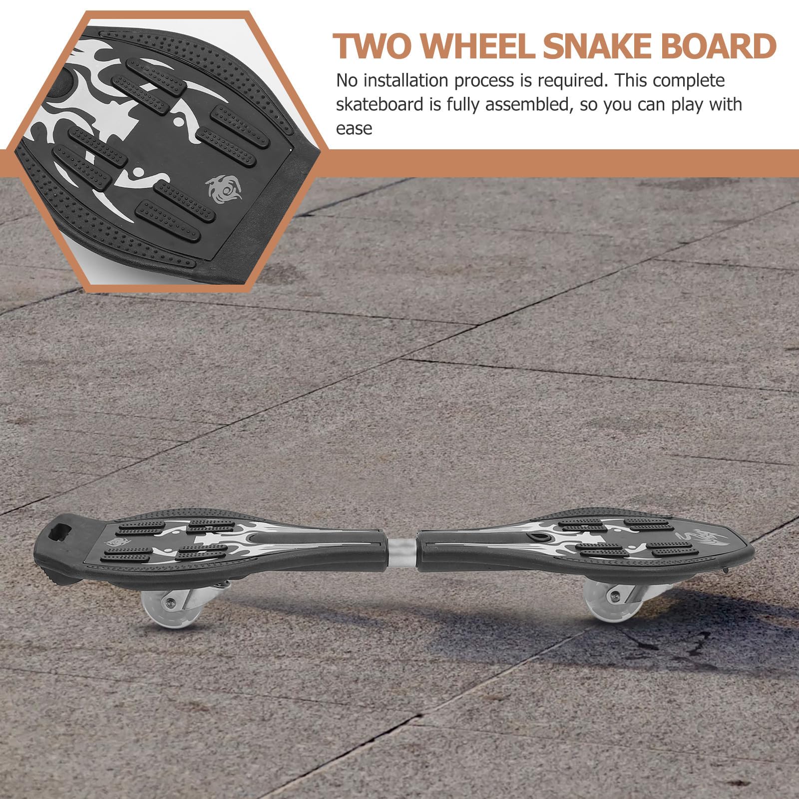 Patineta Negra de Abs y Acero Ruedas Brillantes para Niños y Adultos