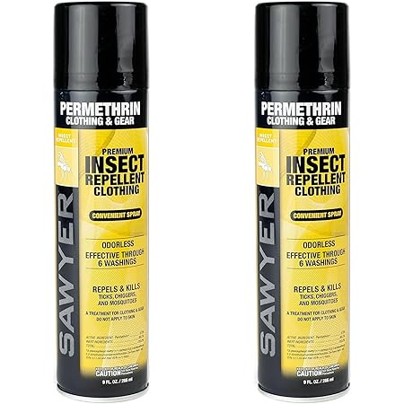 Sawyer Products SP6022 Premium Permethrin Insect Repellent for Clothing, Gear & Tents, Aerosol Spray, 9-Ounce, Twin Pack