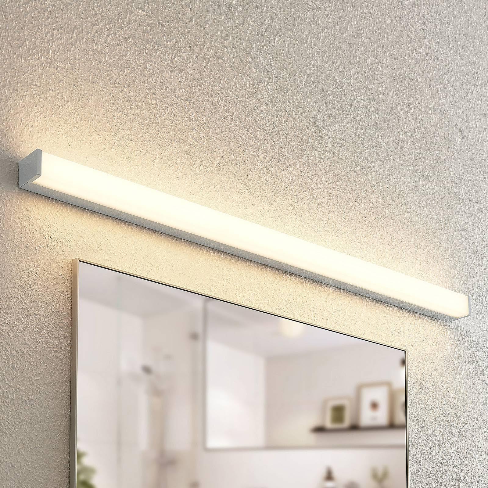 Lindby LED Wandleuchte, Wandlampe Bad Klea (spritzwassergeschützt (Modern) in Chrom aus Aluminium (1 flammig) - Wandleuchten Spiegelleuchte Badezimmer Wandbeleuchtung Badezimmerleuchte