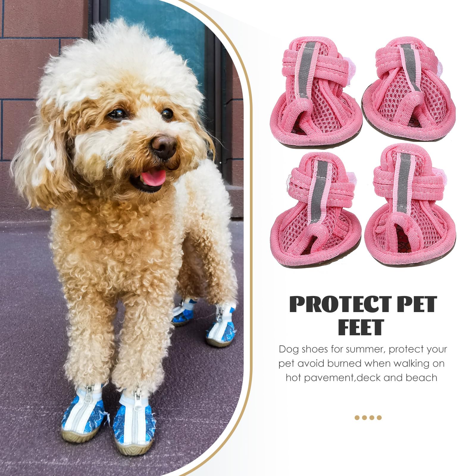 iplusmile Lot de 4 chaussures pour chien - Fournitures pour animaux de compagnie - Sandales pour animaux de compagnie