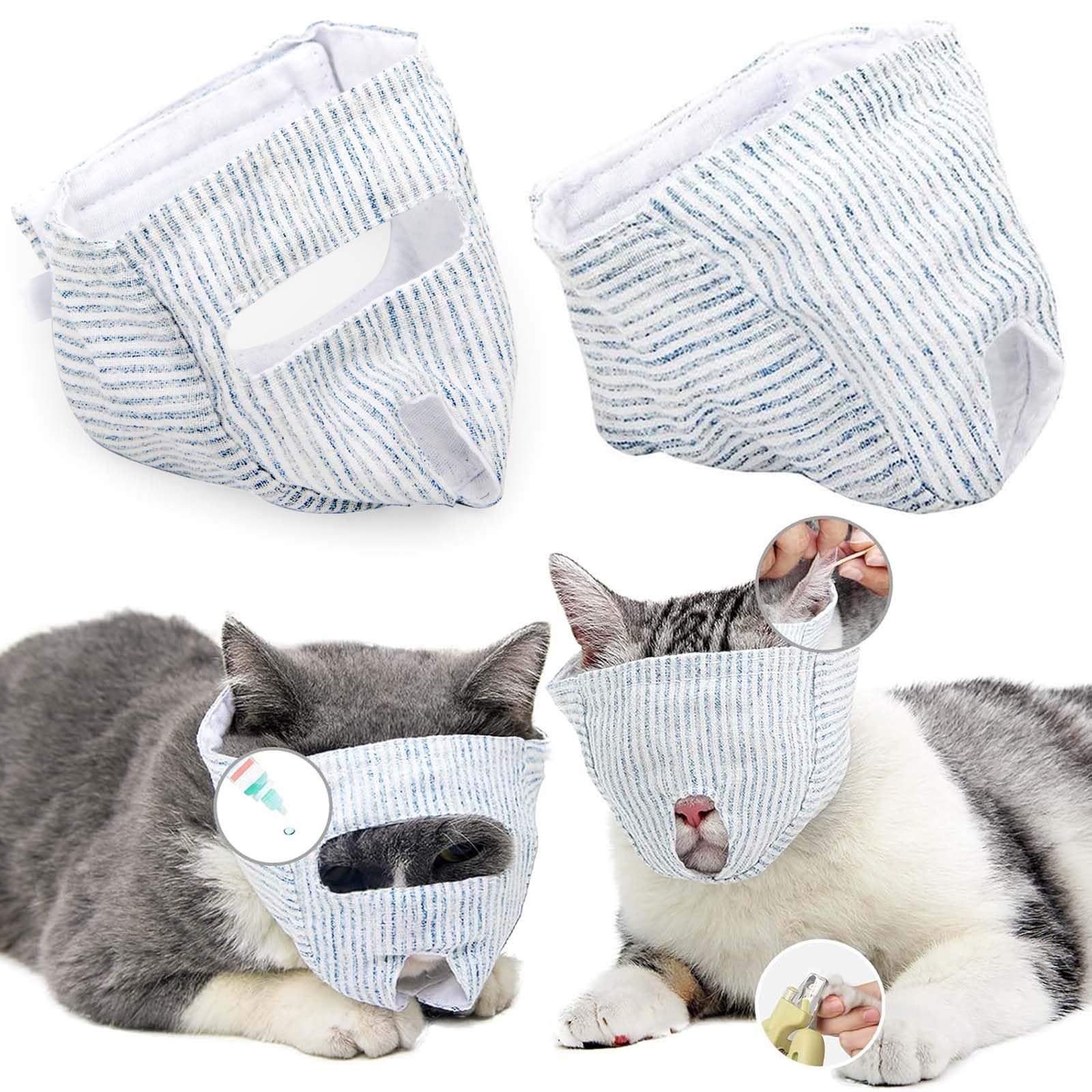 Amazon | Refoiner 猫 爪切り マスク 2個入り猫用マスク猫爪切り暴れる