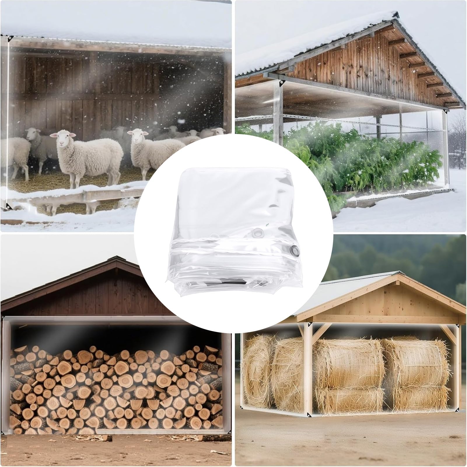 Haofy Copertura per Pollaio in PVC Spesso 2x3 M per Pollame Telo Isolante Antivento Protezione Invernale con visibilità Chiara Resistente per Pollai da Cortile Piccole Aziende Agricole