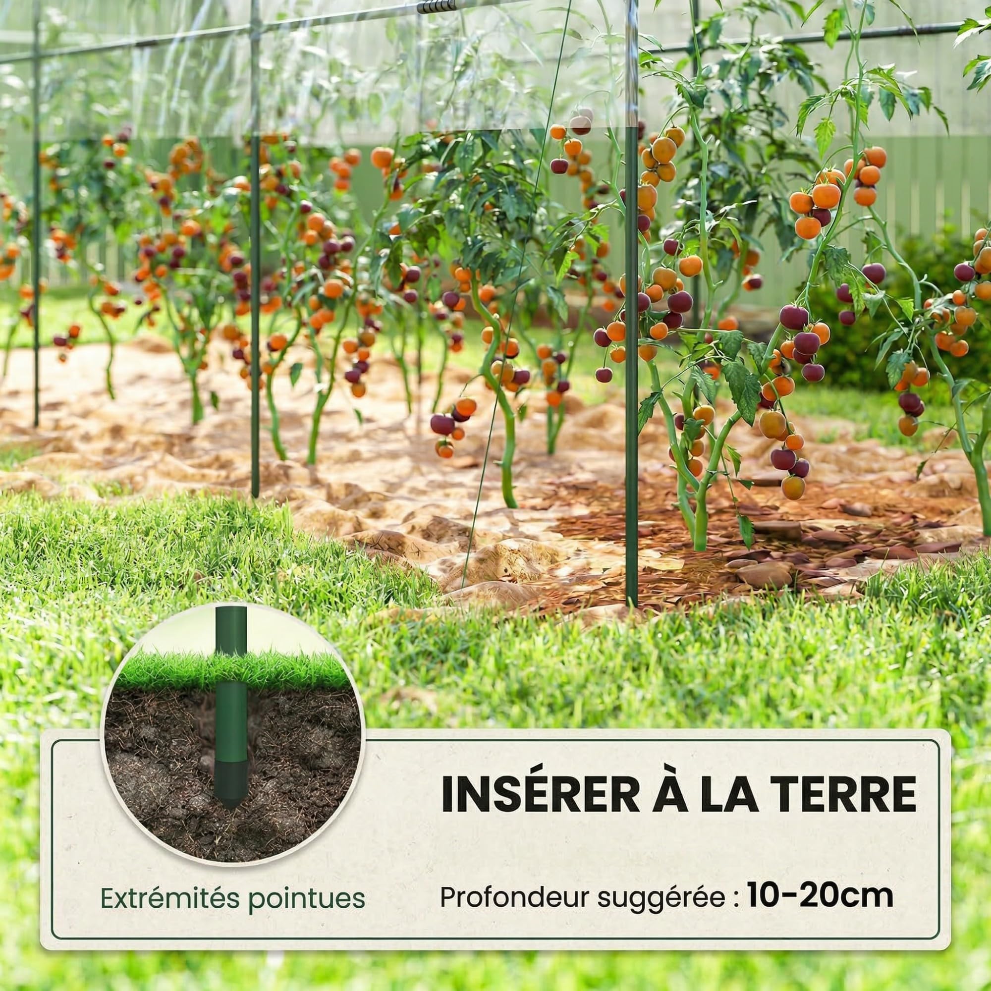 Outsunny Serre de Jardin, Serre à tomates, bâche renforcée, châssis en Acier, pour légumes Plantes Fleurs, pour extérieur, 400 x 120 x 170 cm, Transparent