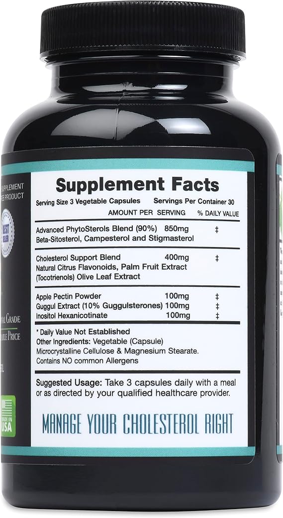 Triple Strength PhytoSterol Complex - CholestRX - Beta-Sitosterol - 3,000mg for Maximum Support, Gluten Free, 90 Count - Packaging May Vary