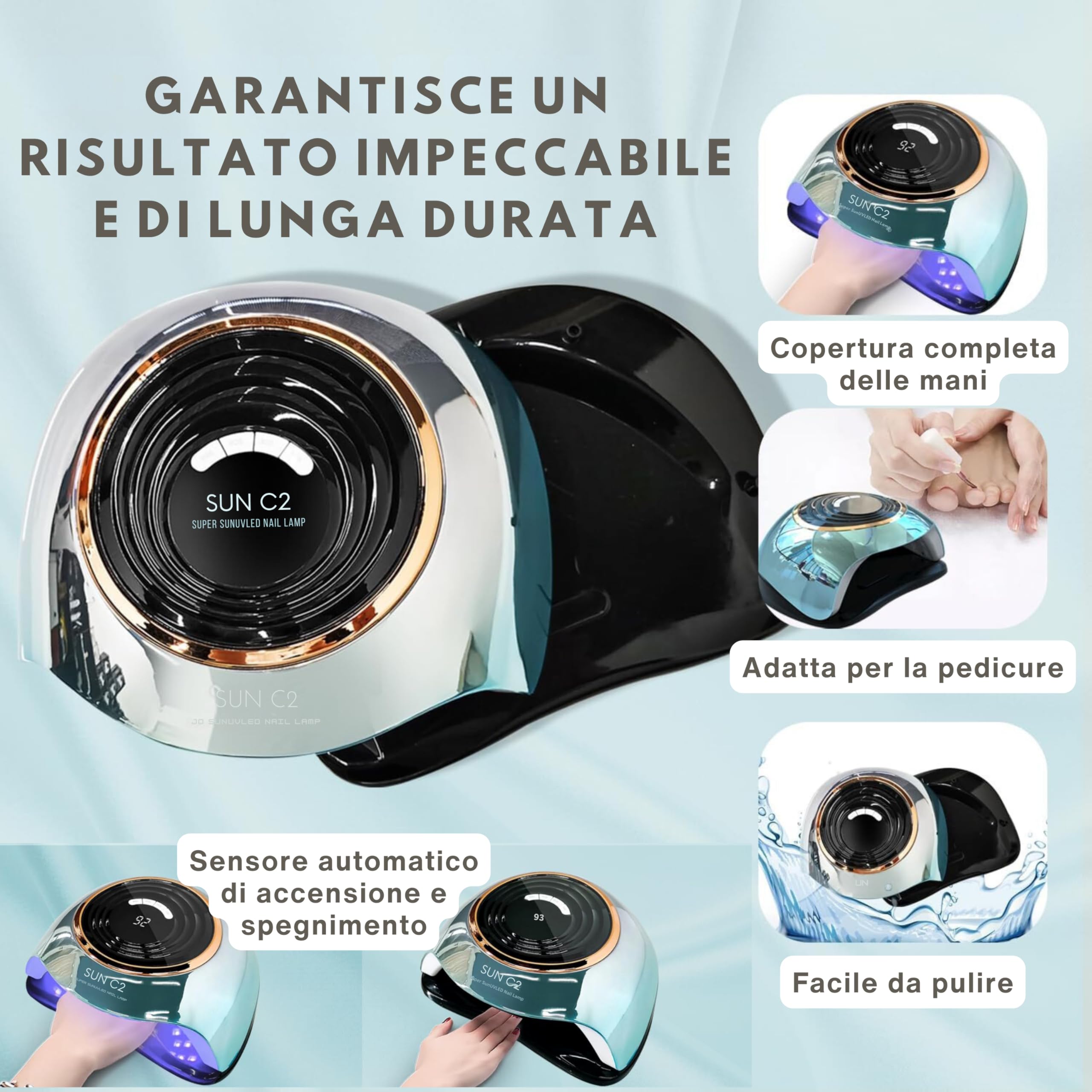 Lampada Unghie Professionale | Lampada UV Unghie | Fornetto per Unghie con 63 LED e 288 Watt | Lampada Semipermanente Unghie | lampada UV LED Unghie | Lampada unghie UV LED