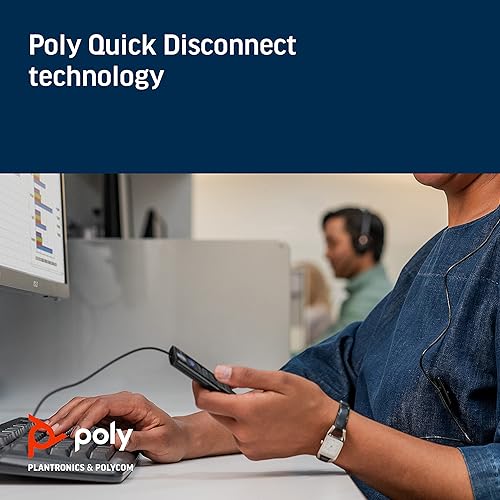 Miniatura 3 de Poly - Adaptador digital DA85M USB-AUSB-C (Plantronics) - Funciona con auriculares Poly Call Center de desconexión rápida (QD) - Protección auditiva