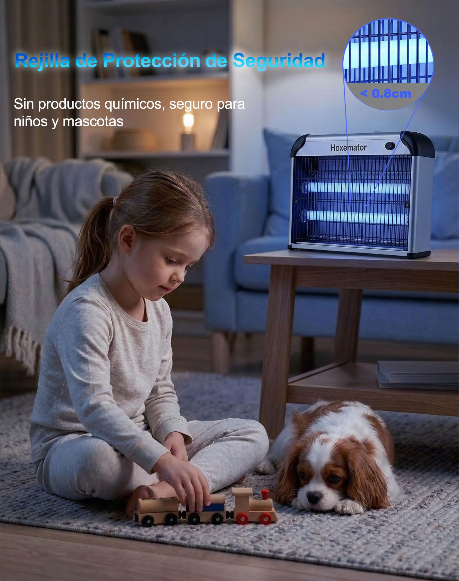 Lámpara Antimosquitos Eléctrica 20W Mata Mosquitos con Luz UV 365nm, 2000V Matamoscas Cobertura 100m² Sin Químicos Trampa para Insectos para Interior, Exterior, Dormitorio, Jardín, Cocina