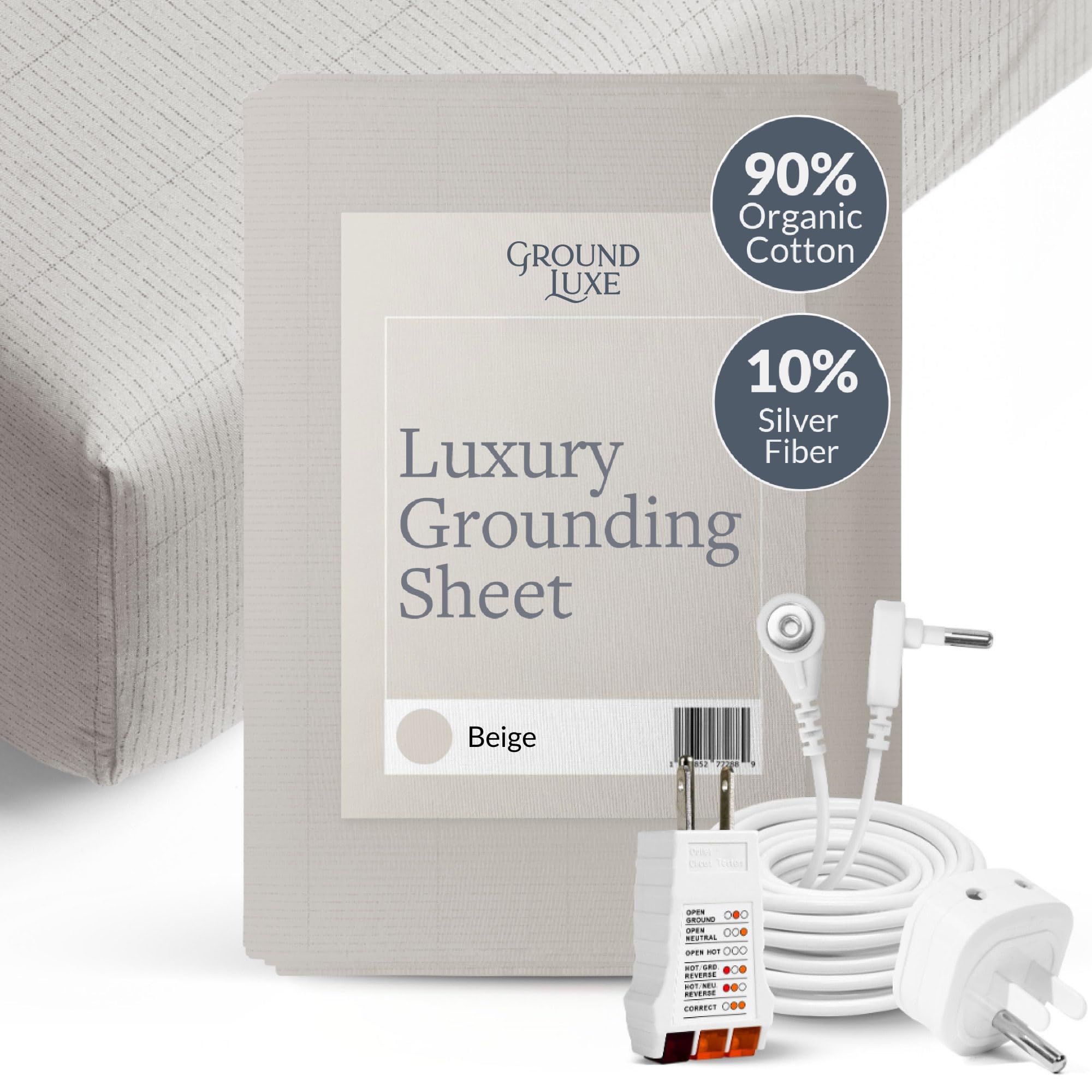GroundLuxe Organic Fitted Grounding Sheet 10% Silver Fiber