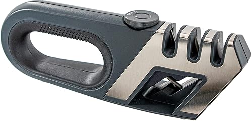 Afilador de cuchillos, 4 en 1 herramienta de afilado de hoja de cocina ajustable y tijeras con cerámica, acero de tungsteno, barra de diamante y