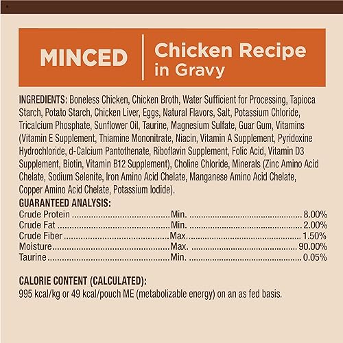 Miniatura 8 de Wellness CORE Tiny Tasters - Alimento húmedo picado para gatos adultos, natural, rico en proteínas, sin granos, bolsa de 1.75 onzas, paquete de 12