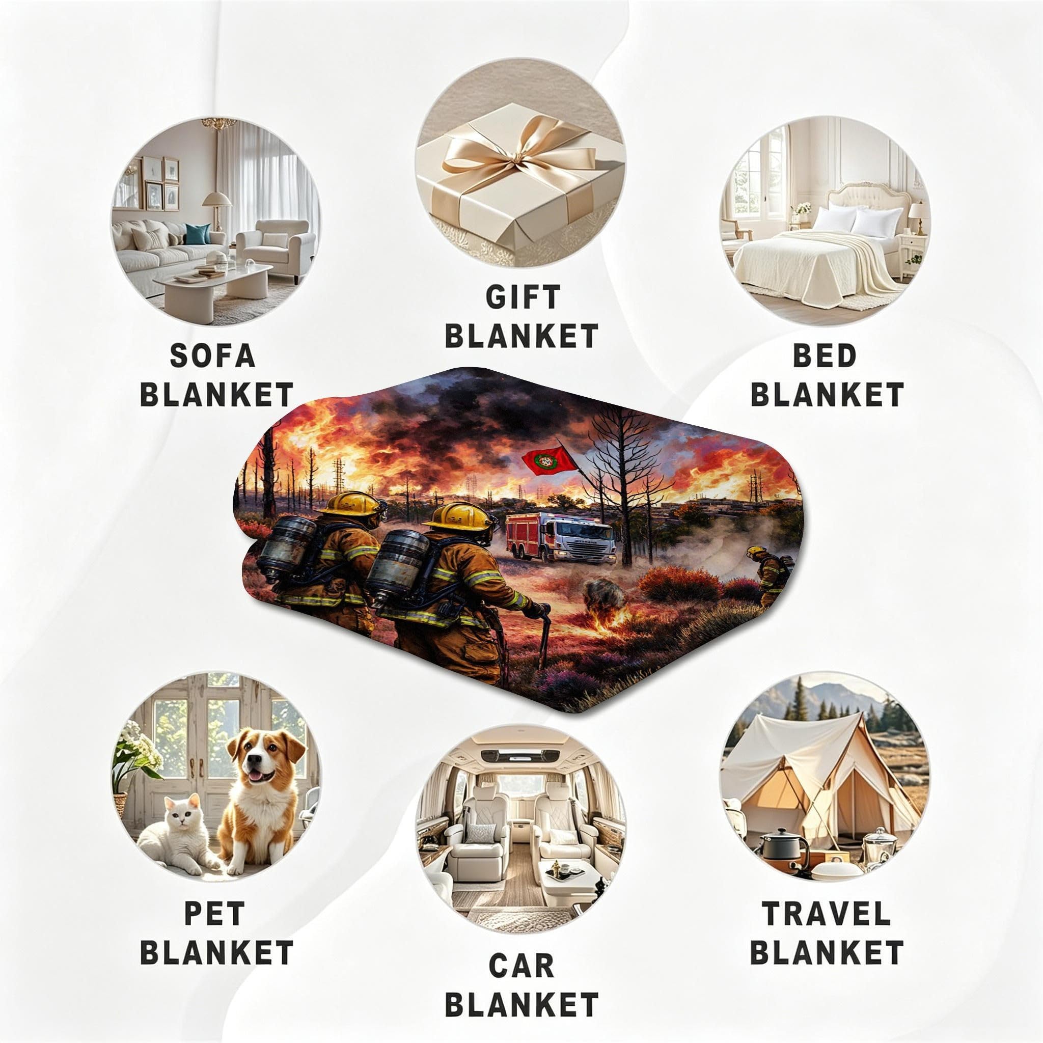 Manta 220x240 cm Lobo Blanco Franela Polar para Cama 135/150-A271