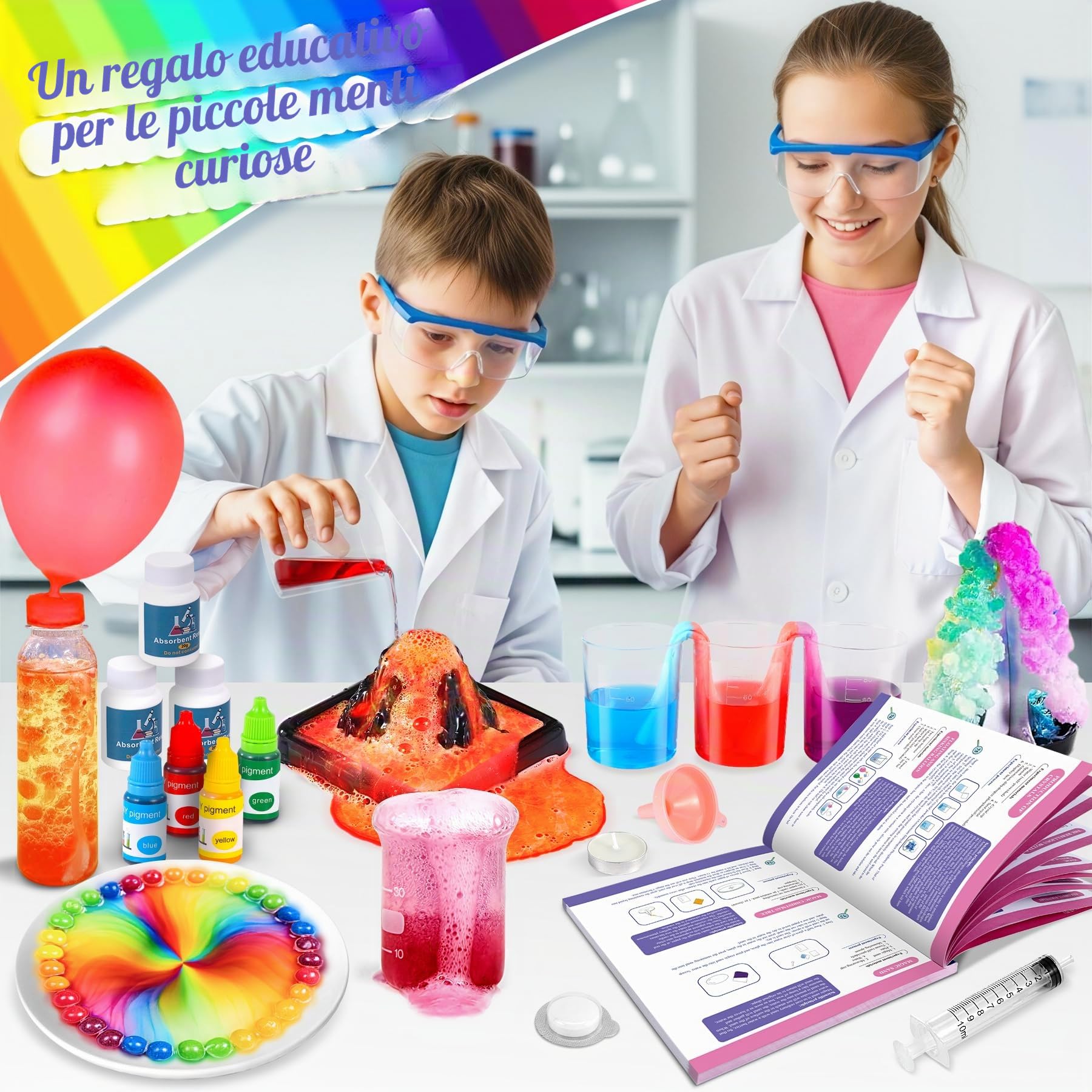 70+ Esperimenti Scientifici per Bambini - Esperimenti di Chimica - Giochi Bambini 6 7 8 9 10 Anni - Regalo Bambina Bambino Premium Tecnologia Avanzata
