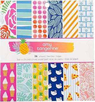 American Crafts 378744 Amy Tan on a Whim Paper Pad 6 X 6 36 Sheet Paper Pad