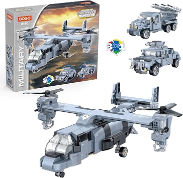 3-in-1 Military Aircraft Building Block Toy 324 PCS Boys Age 6+ Brick Gift