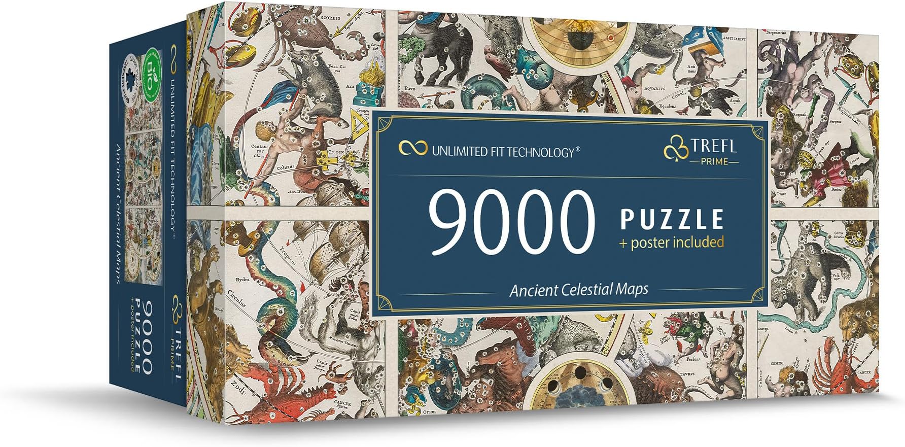 Prime - Puzzle UFT: Ancient Celestial Maps - 9000 Pieces, Large Puzzle with an Antique Sky Map, Thickest Cardboard, Organic, EKO, Entertainment for Adults and Children from 12 Years