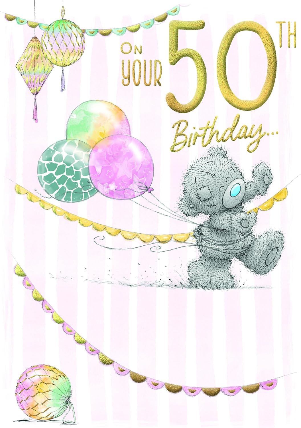 Me to You Tatty Teddy 50th Birthday Card Official Collection 5" x 7"
