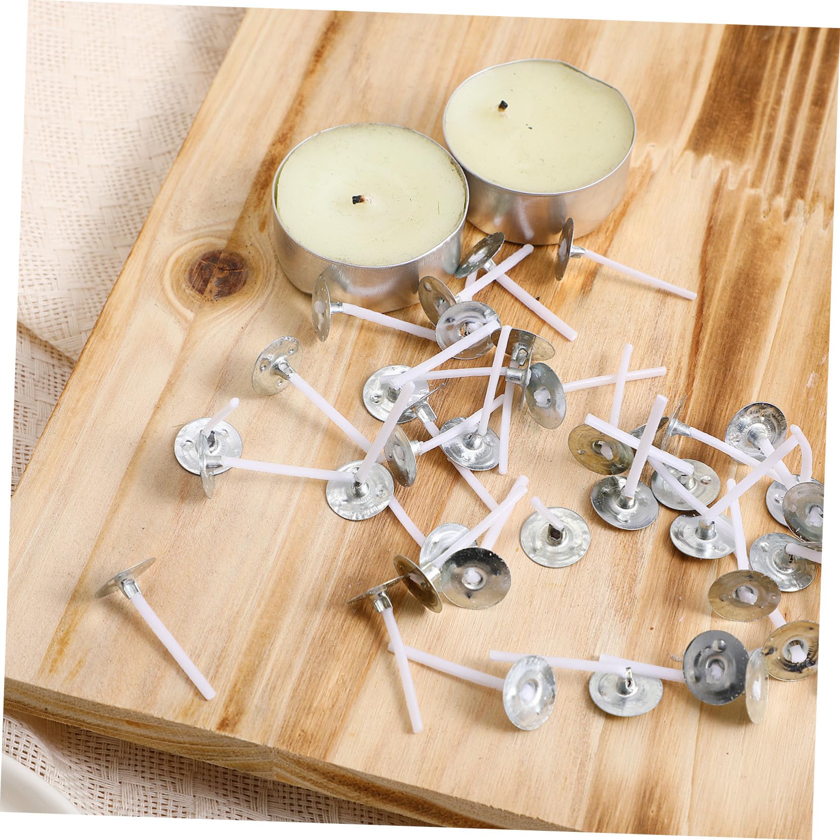 COHEALI 500 Pièces Fumée Mèches de Bougie avec Base pour Fabrication de Bougies DIY Kit de Mèches