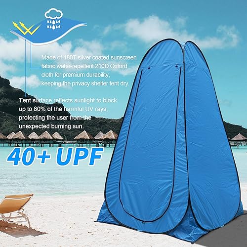 Miniatura 3 de Anngrowy Pop Up Privacy Shower Tent - Portable Outdoor Camping Bathroom Toilet Changing Dressing Room - UPF40+ Waterproof
