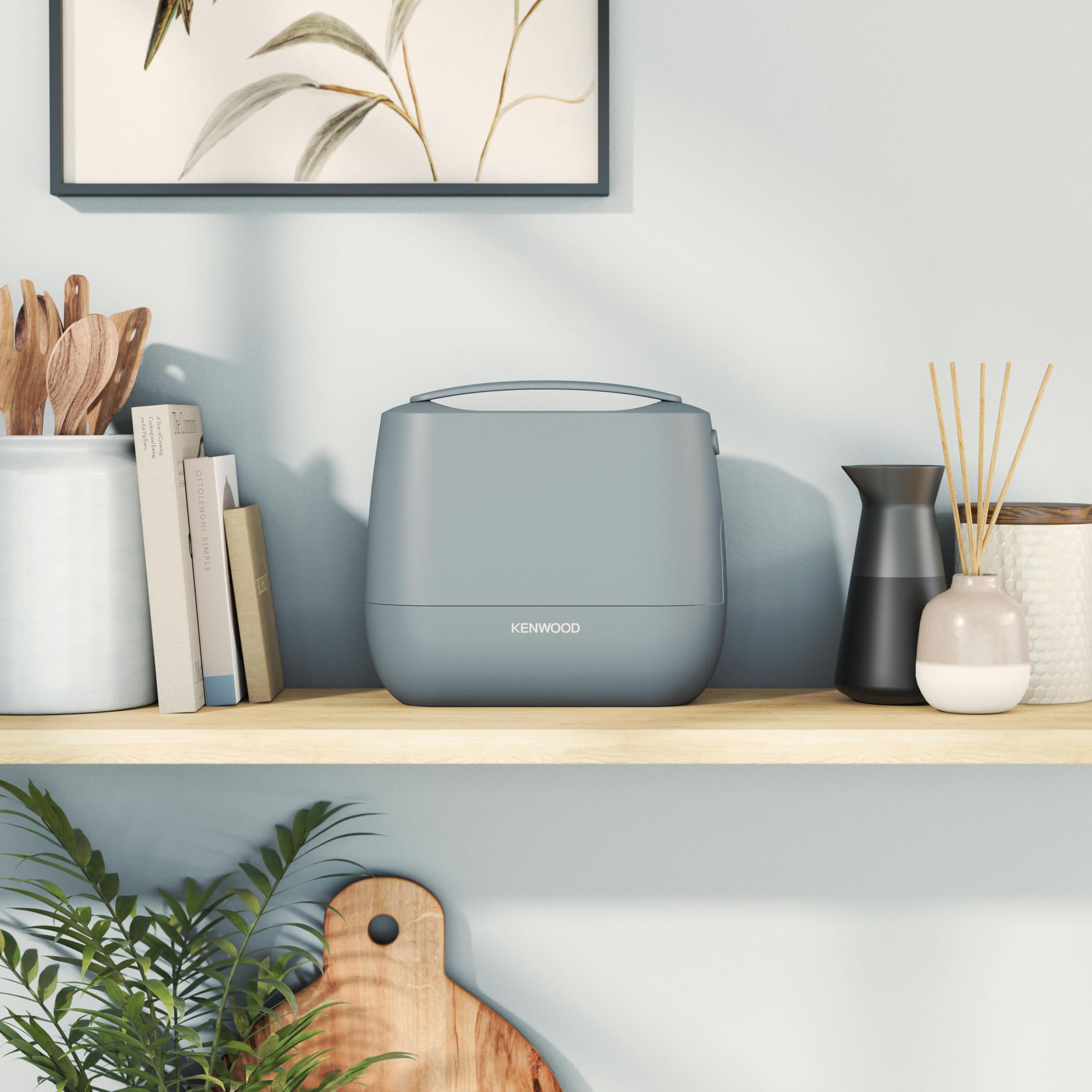 Kenwood QuickMix Go HMP40.000GY Batteur électrique portable avec sac intégré, bouton de libération SureEject, fouet en acier inoxydable et crochet pétrisseur inclus, cuillère à mesurer, 350 W, bleu