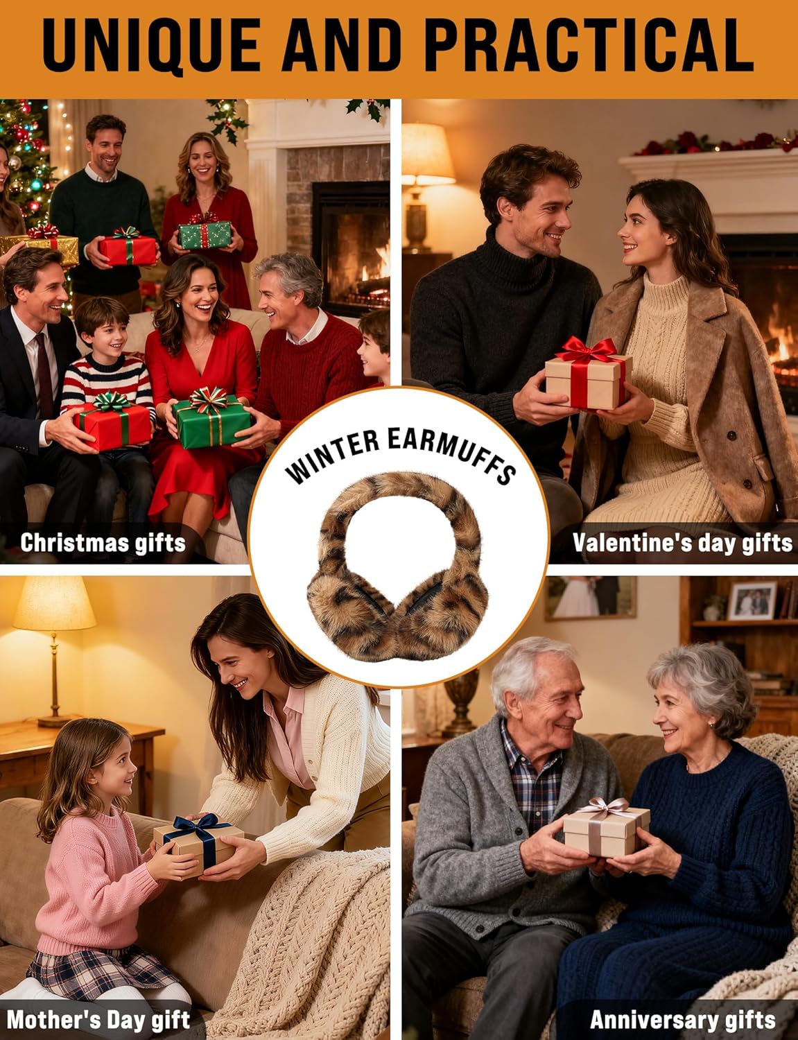 Buauty Womens Leopard Ear Muffs, Soft Winter Ear Covers Foldable Fluffy Ears Headband Warmers for Cold Weather - Image 7