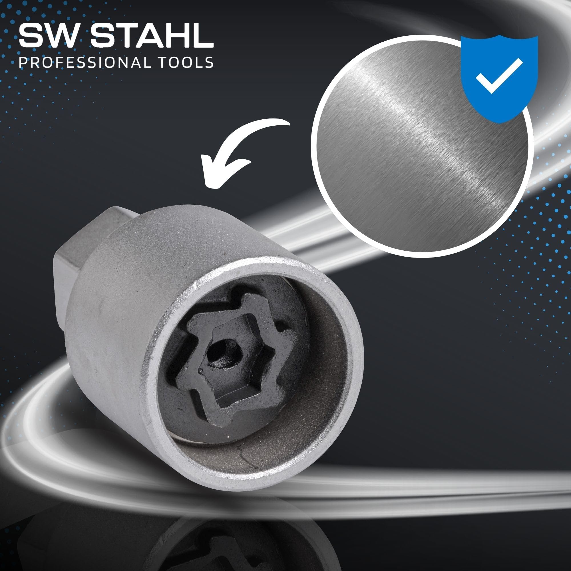 SW STAHL Adaptateur VW 538 - Remplacement pour 02383L-18, Pièce Premium | Outil de précision de 43 mm, robuste et léger pour maintenance automobile, idéal pour les professionnels exigeants.