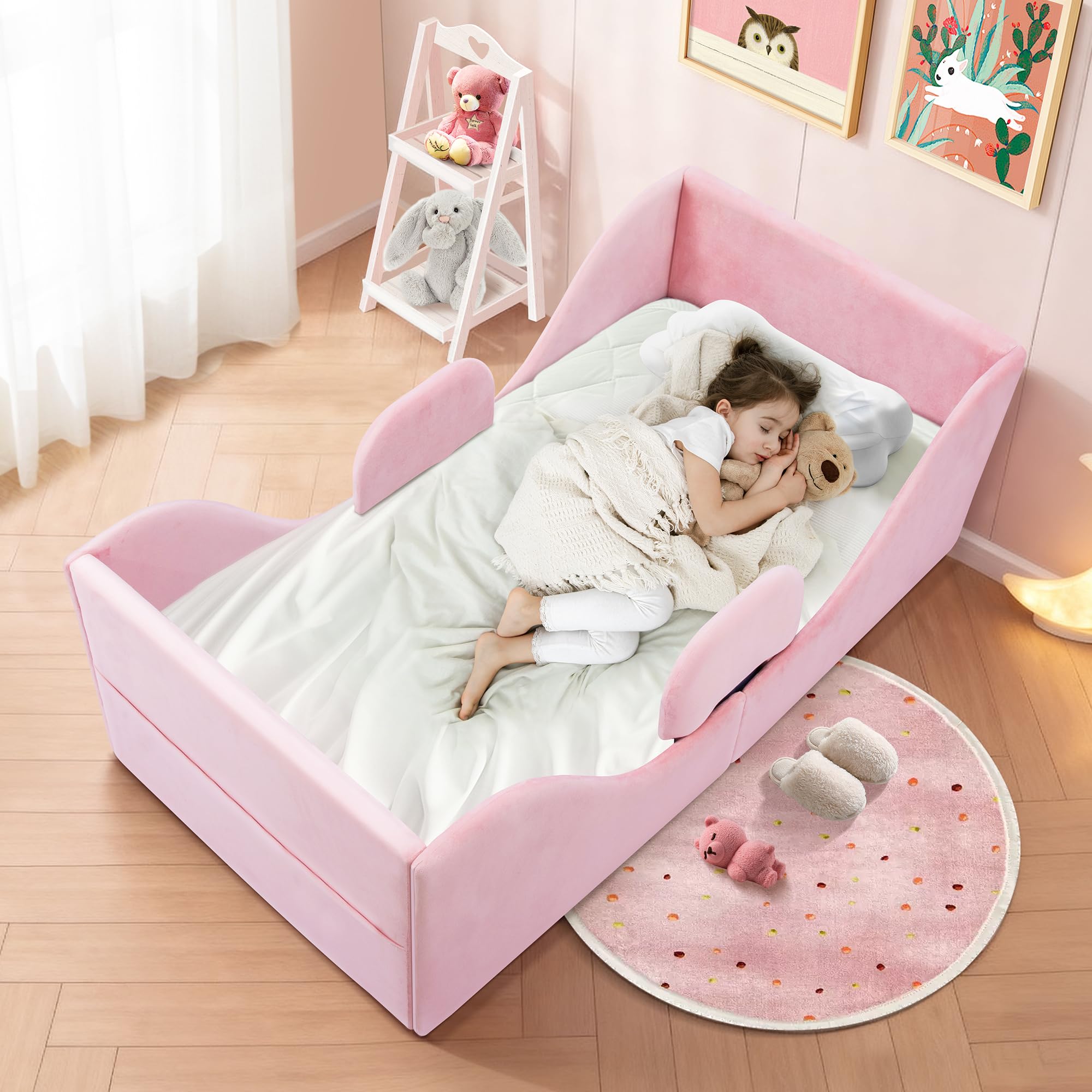 CAPAKIDDO Upholstered Toddler Bed