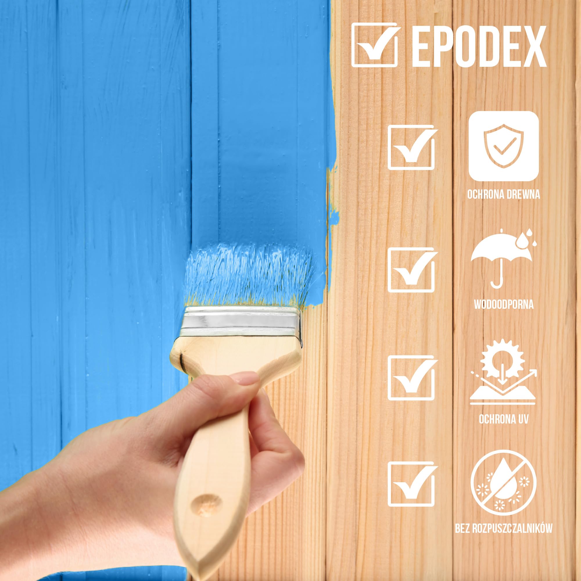 EPODEX ACRYLIC PROTECT+ Farba Ochronna do Drewna - Szwedzka czerwień