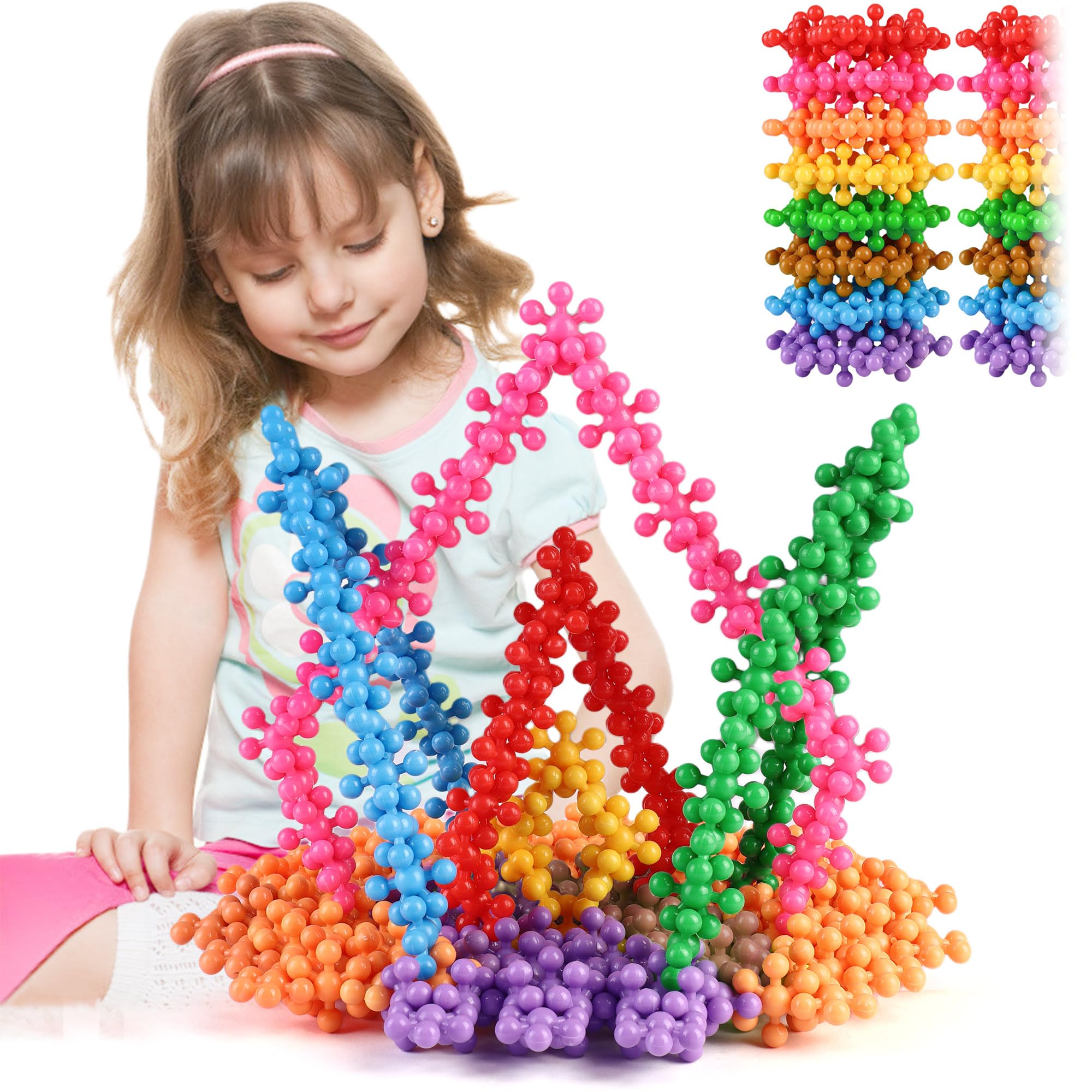 300 piezas de bloques de construcción para niños, juegos educativos de plástico entrelazado para niños y niñas de 3 años en adelante, material seguro y creatividad