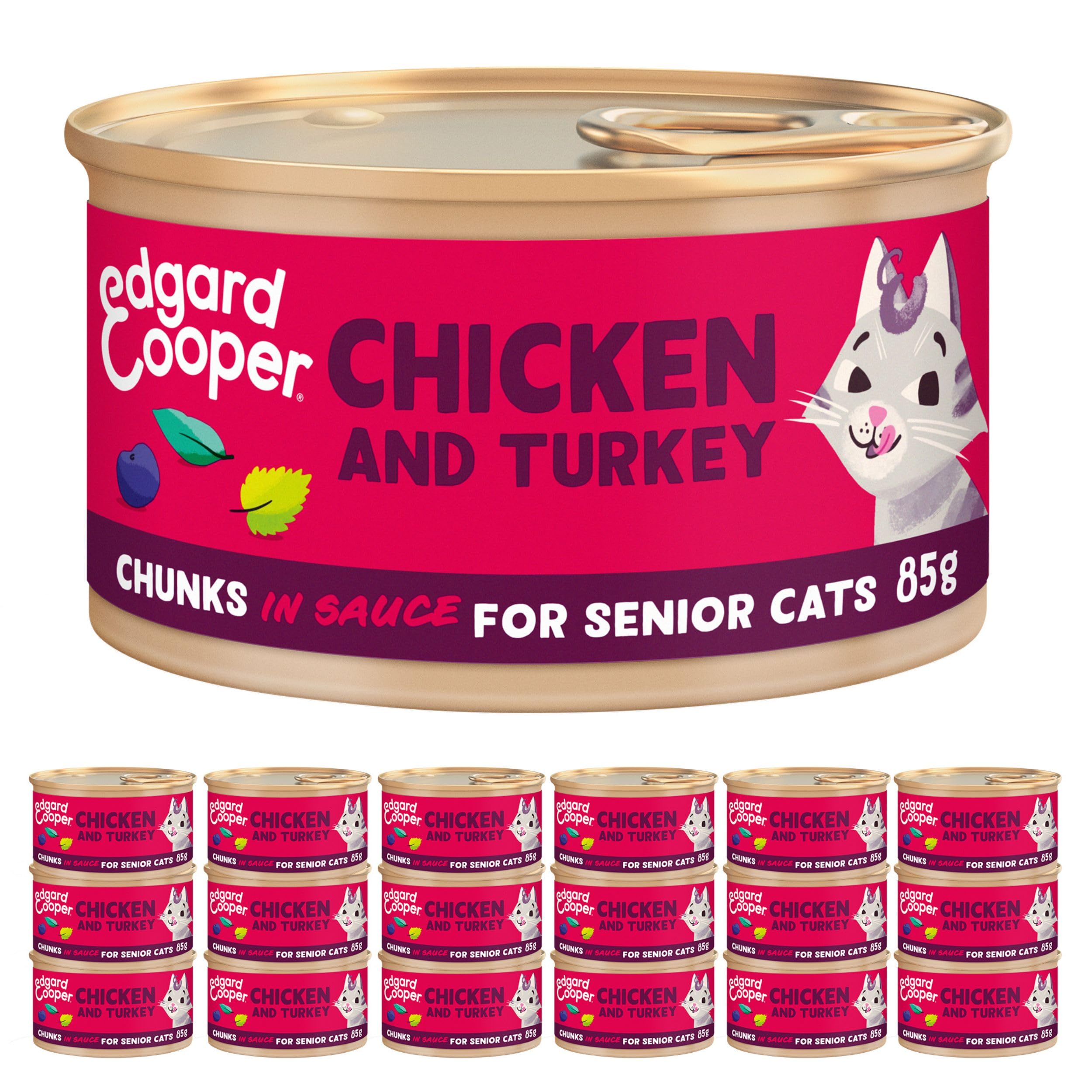 Comida Húmeda Para Gatos Edgard & Cooper Festín Navideño - Sin Cereales, Con Pollo, Venado Y Pavo, 85g X 18 Latas