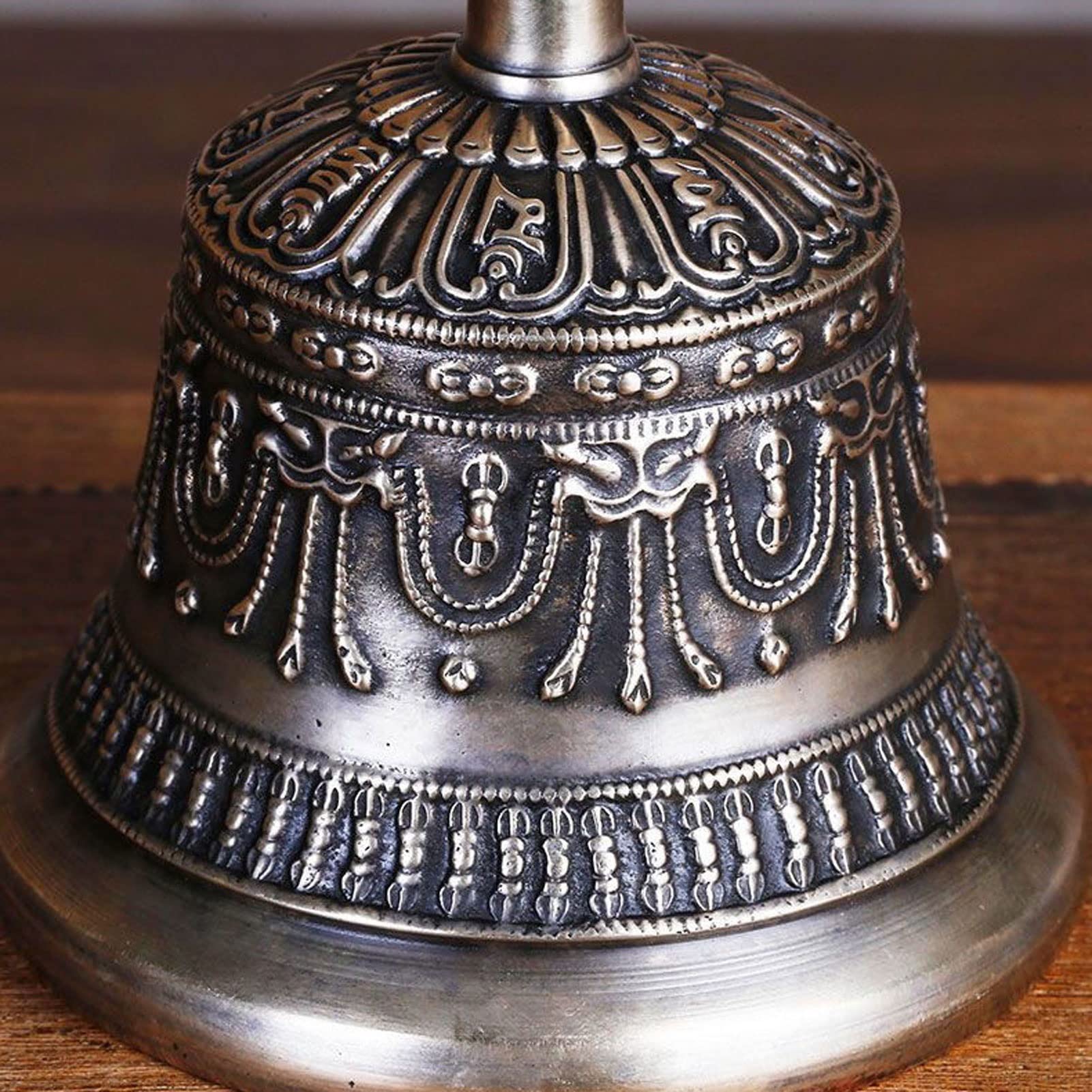 Campana Tibetana da Meditazione Artigianale con Vajra Dorje, Set in Rame Puro con Suono Armonioso, per Yoga, Mindfulness, Decorazione Spirituale E Pratica Tradizionale
