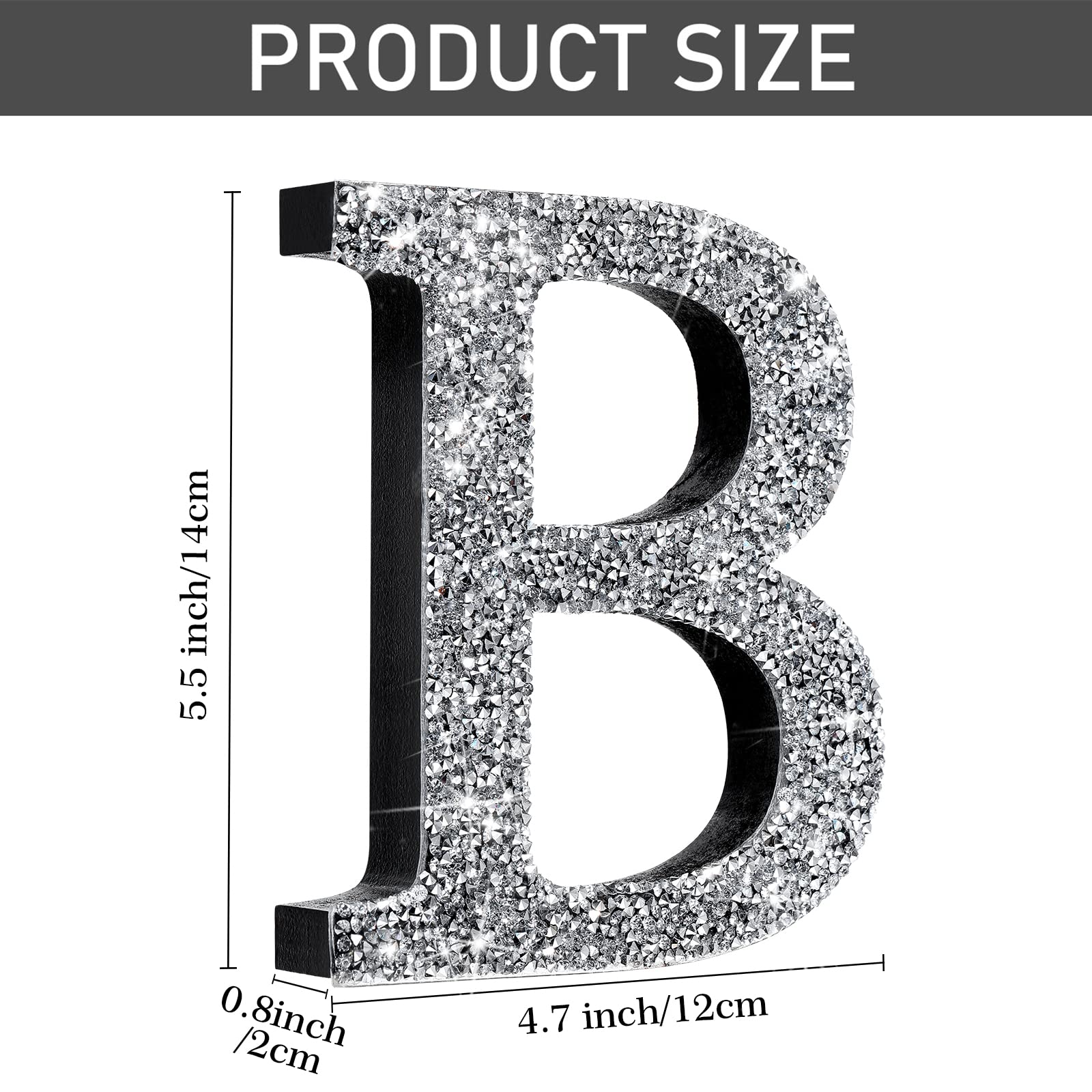 Letter Decor Qunclay Rhinestone Bling Letters - Silver Crystal Diamond ...