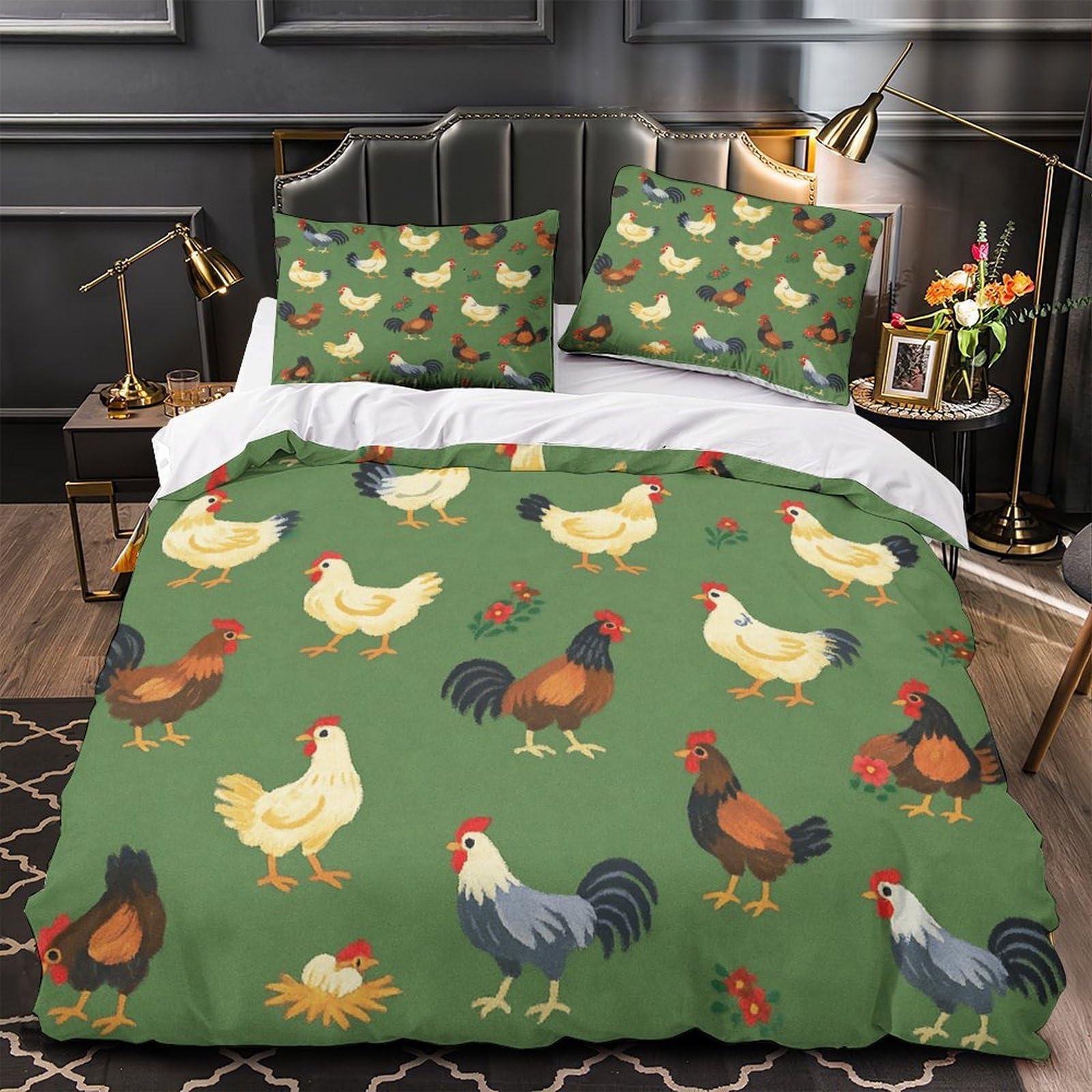 Housse de couette animaux de la ferme hypoallergénique en microfibre douce