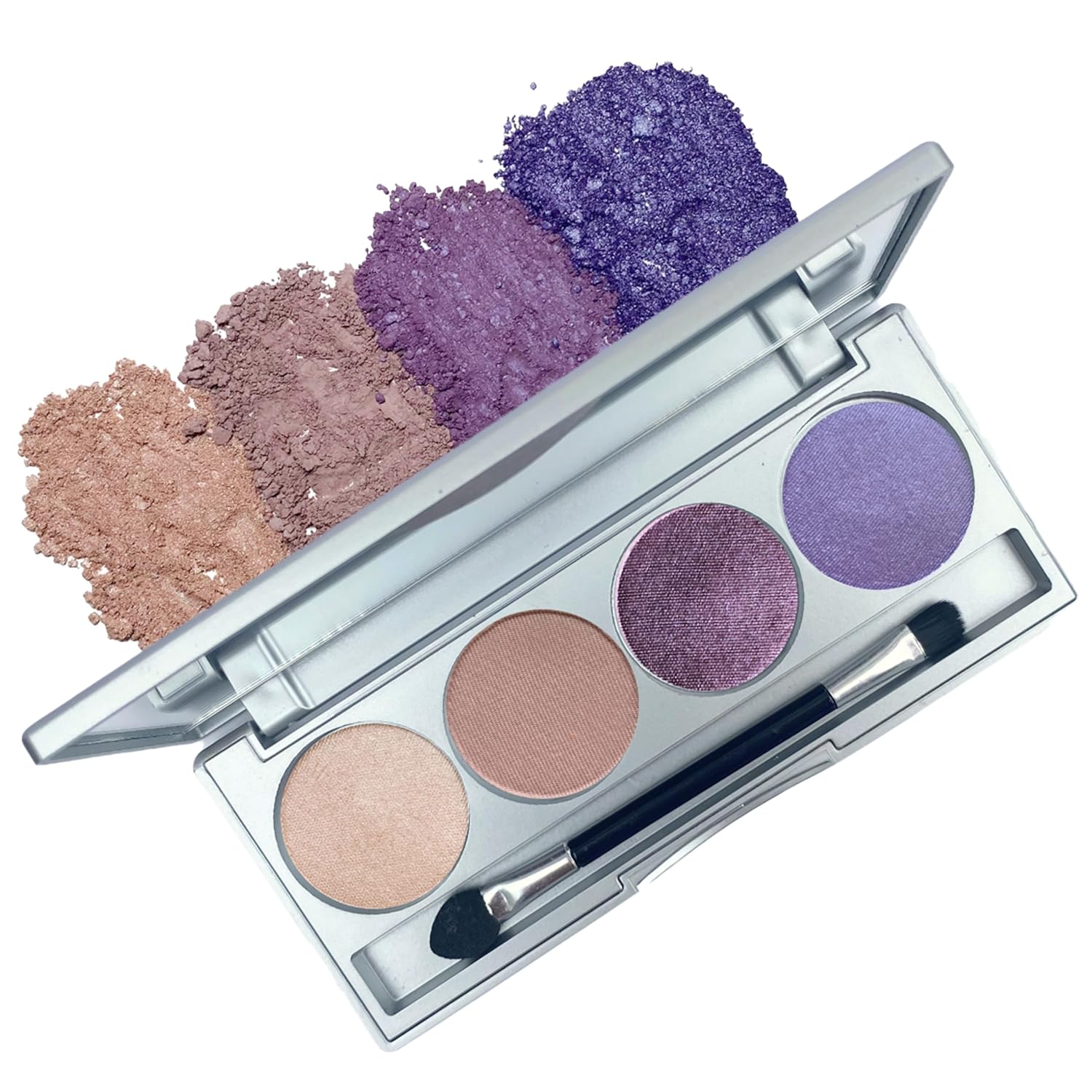 Honeybee Gardens Amethyst Glow Eye Shadow Palette, Clean and Bold, 4 Highly Pigmented Colors With Long Lasting Luxe Finish, Vegan, Cruelty-Free, Gluten-Free, and Paraben-Free, Net Wt 1.3g Each