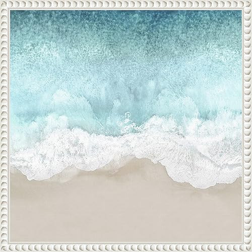 Amanti Art Lienzo enmarcado para pared, 16 x 16 pulgadas, olas del océano II, por Maggie Olsen, lienzo enmarcado para pared, obras de arte de playa,