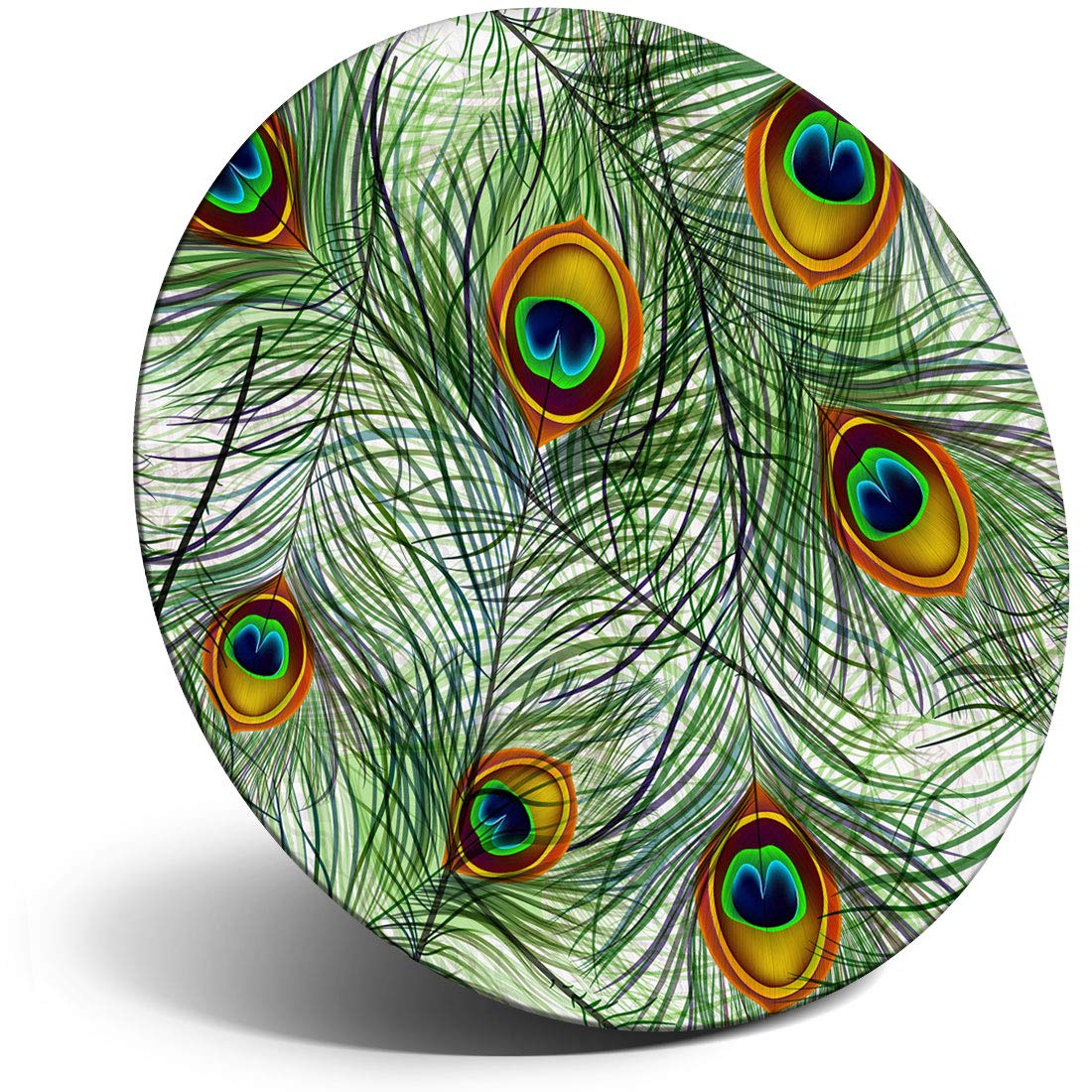 Destination Vinyl Ltd Magnet For Refrigerator, Fridge - Pretty Peacock Feather Bird For Office, Cabinet And Whiteboard, Magnetic Stickers, 13098