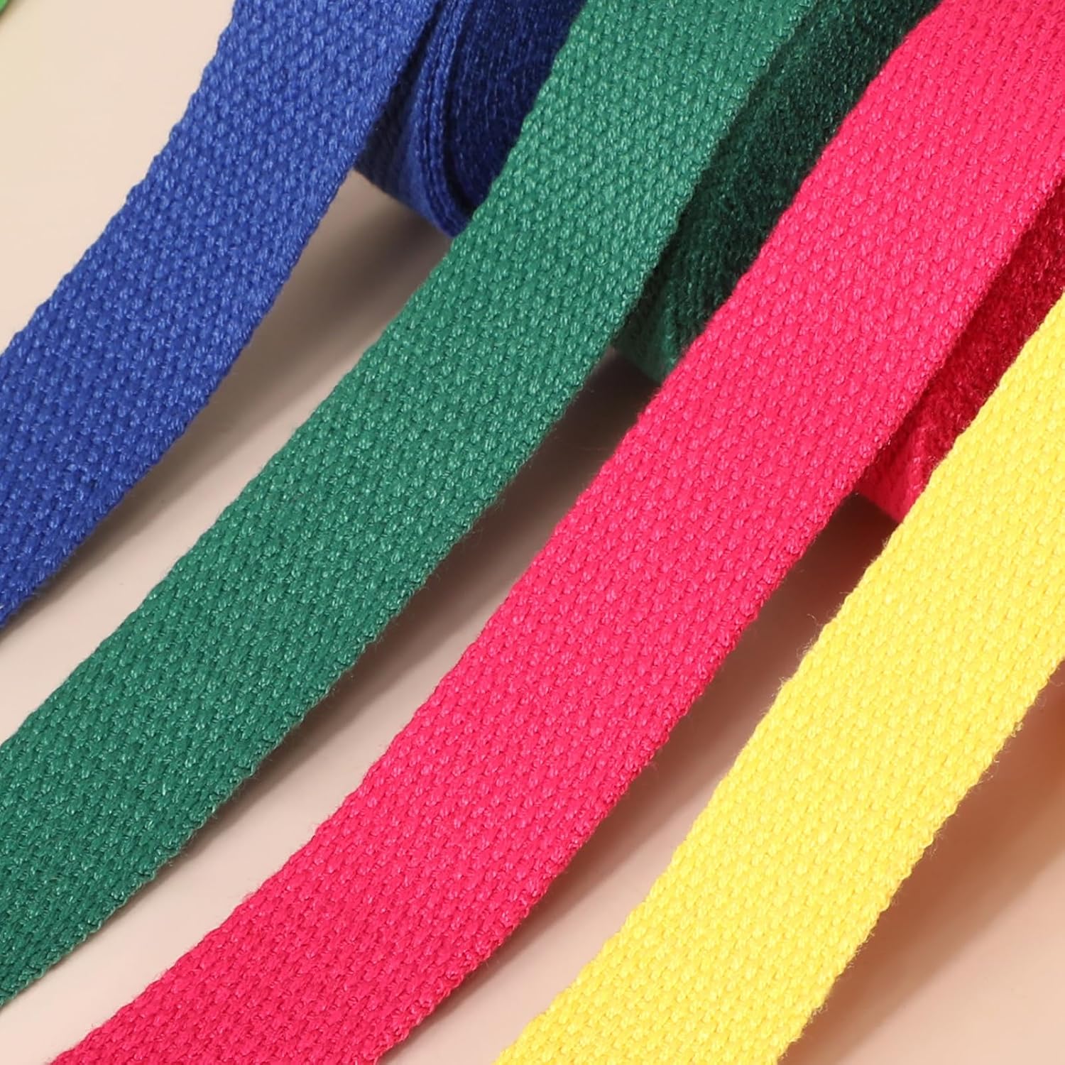 Windyun 36 Rolls Heavy Cotton Webbing 118.8 Yard 36 Color Mixed Polyester Cotton Webbing Strap Tote Bags Leash Straps for Making Bag Handles, Cloth Belt, Crafts Outdoor Accessories Supplies