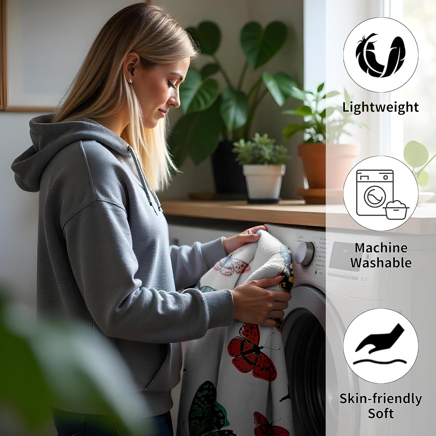 Butterfly - Themed Soft Flannel Blanket Lightweight Decor for Home, Great Gift for All Seasons for Women, Girls, and Lovers of Butterflies (50"x60") - Image 7