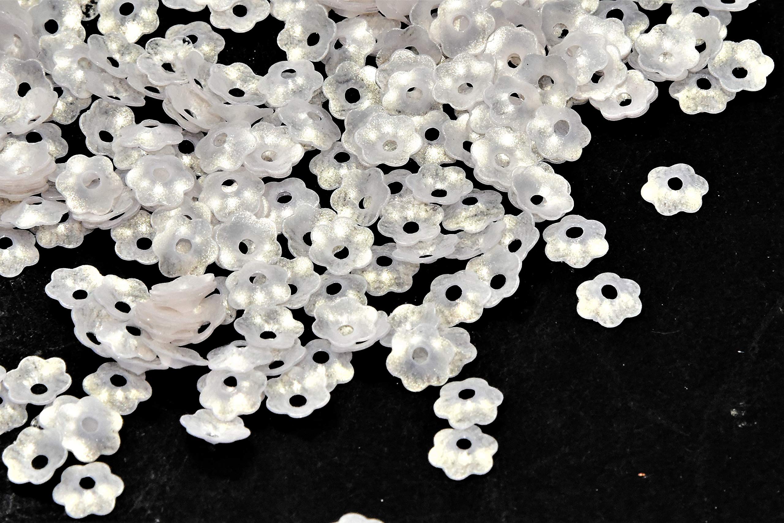 The Design Cart White Rainbow Flower Sequins (5 mm) (Pack of 100 Grams)- for Embroidery, Beading, Arts and Crafts-image-27