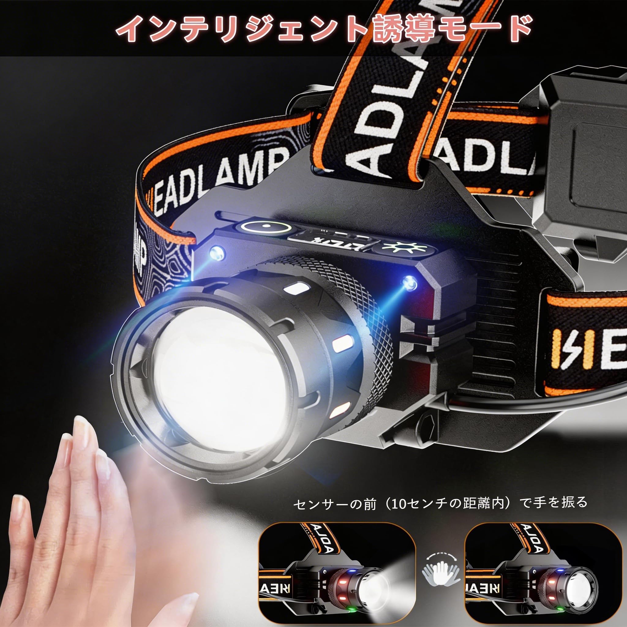 Amazon.co.jp: LED ヘッドライト 【新登場·センサー機能·2光源9モード