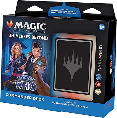 Magic The Gathering Doctor Who Commander Deck â€“ Timey-Wimey (100-Card Deck, 2-Card Collector Booster Sample Pack + Accessories)