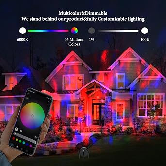 Outdoor Water Ripple Projector Light RGBW | Smart Wi-Fi App & RF Remote Control, IP65 Waterproof, 1-100% Dimmable, Music Sync, Timer, Memory Function [Energy Class E]