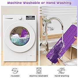 6 Pack Reusable Mop Pads for Swiffer PowerMop, Super Absorption, Multi-Surface Hardwood Floor Cleaning, Machine Washable Up to 100 Times, Durable, Suitable for All Finished Floors