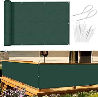Sunnylaxx Balcon Privacidad 90x600cm Verde Oscuro, Pantalla De Privacidad Balcon Protección PES, Incluye Bridas para Cables