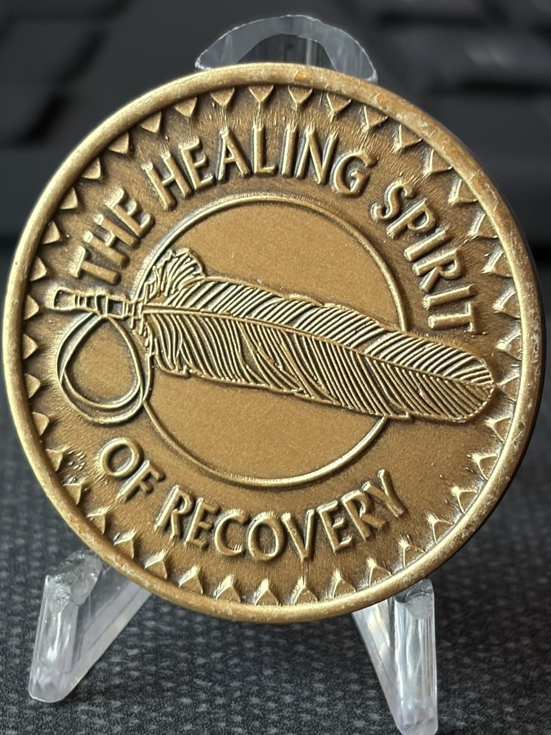 wendells Healing Spirit of Recovery Native American Bulk Lot of 25 Medallions Chips Bronze Great Spirit Prayer