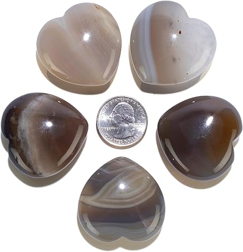 Miniatura 2 de KALIFANO Tallado en corazón de ágata con propiedades curativas, cristal de agata reiki de alta energía utilizado para calmar la ansiedad y la
