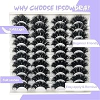 Vista 6 de Pestañas postizas dramáticas y esponjosas de visón 8D. Pestañas rizadas, falsas, voluminosas, tenues, de 20mm/25mm. Pestañas largas postizas