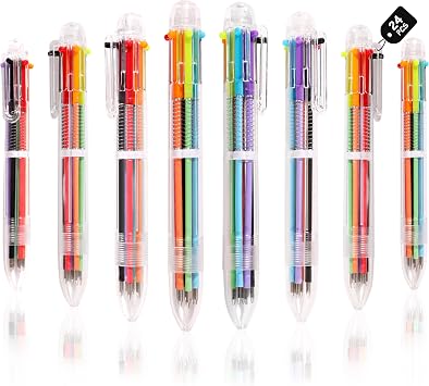 DAIKOYE Ballpoint Pens 24 PCS 0.5mm 6-in-1 Multicolor Ballpoint Pens School Supplies Birthday Party Favors Gifts for Students