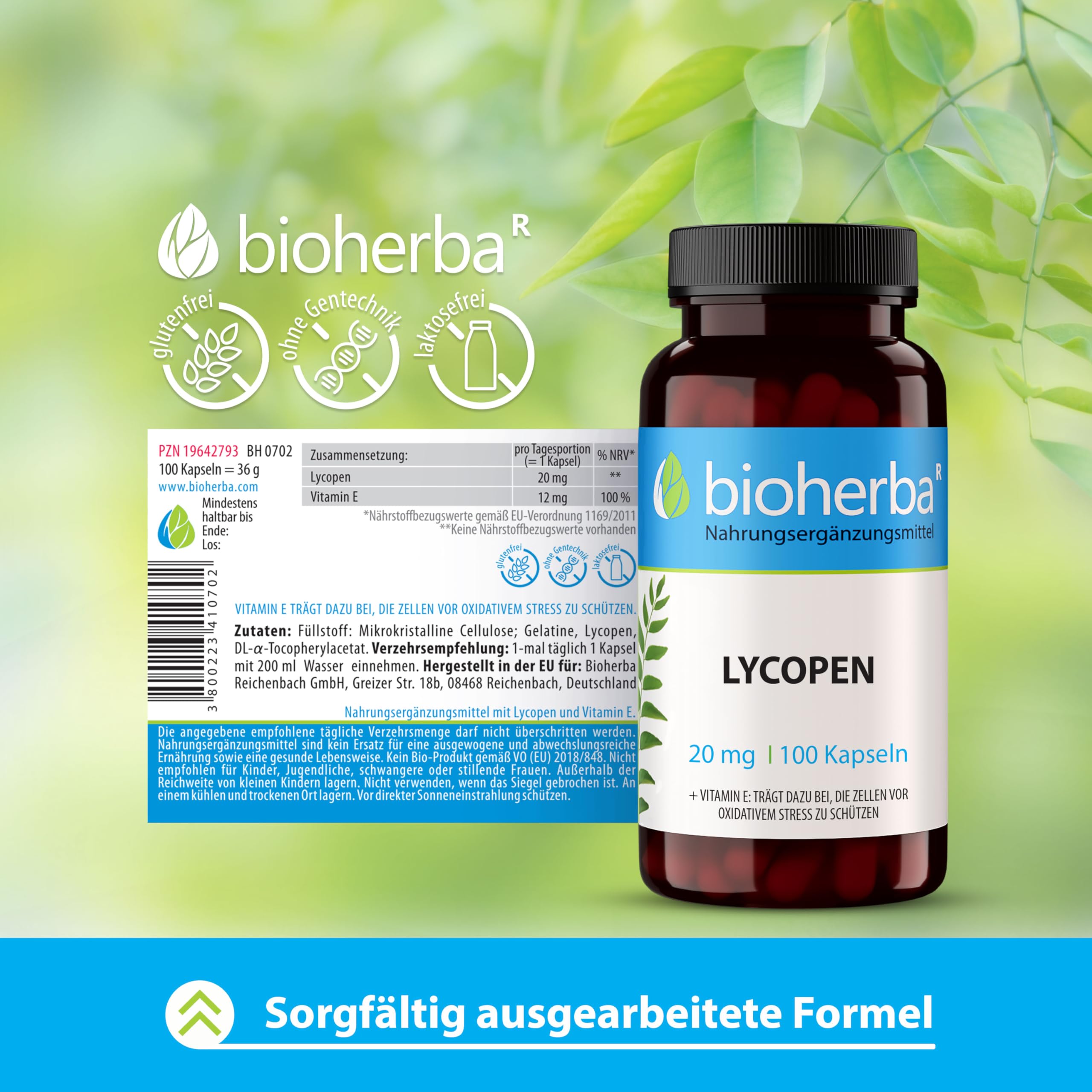 Lycopin Kapseln – 300 Stück mit 20 mg Lycopin und Vitamin E aus Tomatenextrakt von BIOHERBA PZN 19642793